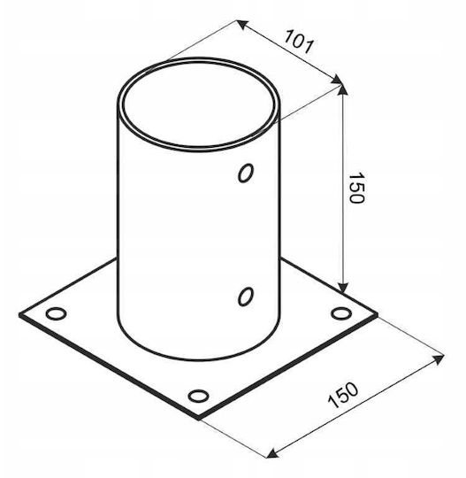 Showood Base for Pergola made of Metal 10x10cm 1pcs
