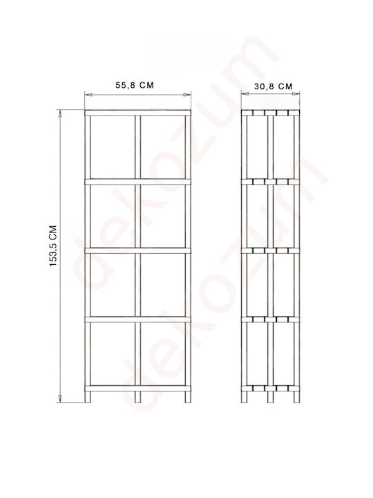 Βιβλιοθήκη Μαύρο 154x31x56εκ.