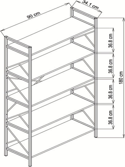 Βιβλιοθήκη 90x30x180εκ. Βιβλιοθήκη 90x30x180εκ.