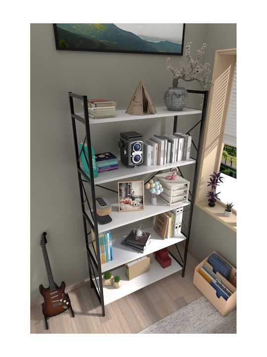 Bücherregal Weiß 90x30x180cm