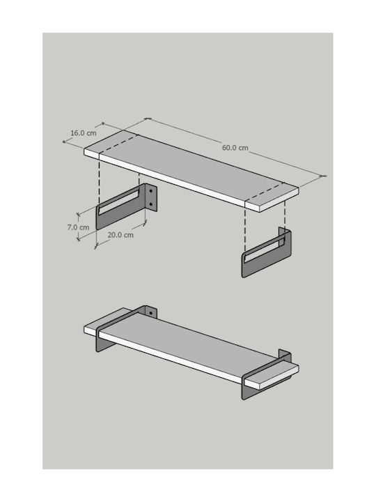 Βιβλιοθήκες Λευκά (2τμχ) 60x16x7εκ.