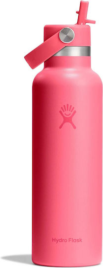Hydro Flask Standard Flex Μπουκάλι Θερμός Ανοξείδωτο 621ml Popstar Pink με Καλαμάκι
