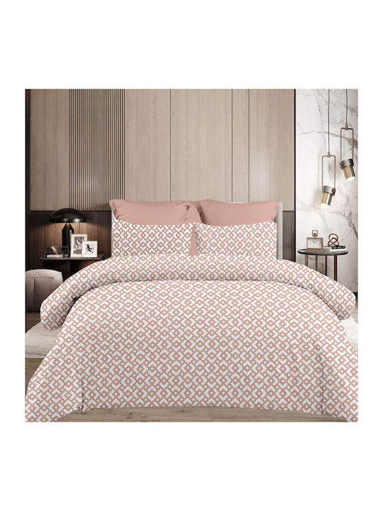 Astron Italy Chiara Σετ Σεντόνι με 2 Μαξιλαροθήκες Υπέρδιπλο με Λάστιχο 175x260εκ. Chocolat (3τμχ)