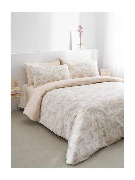 Vesta Home Elea Σετ Σεντόνι με 2 Μαξιλαροθήκες Υπέρδιπλο με Λάστιχο 170x270+35εκ. Μπεζ (3τμχ)