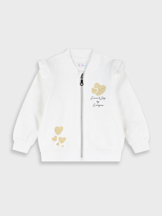 Kids Sweatshirt Cardigan Ecru