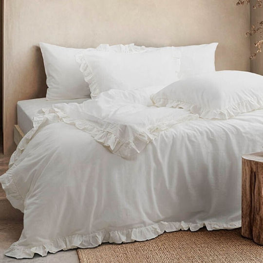 Majoli Bahar Set Huse Pentru Pilote Simplu 160x220cm Ecru