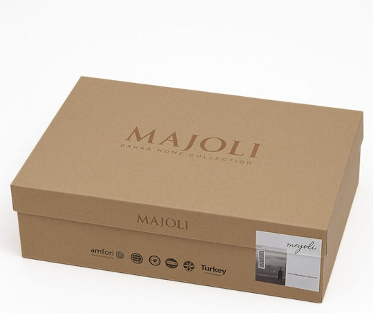 Majoli Bahar Cotton Duvet Cover Set 160x220cm Single With Pillowcase & 1 Bed Sheet Ecru