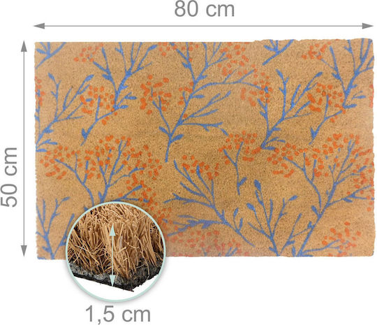 Relaxdays Doormat From Coconut Tree Blue 50x80cm