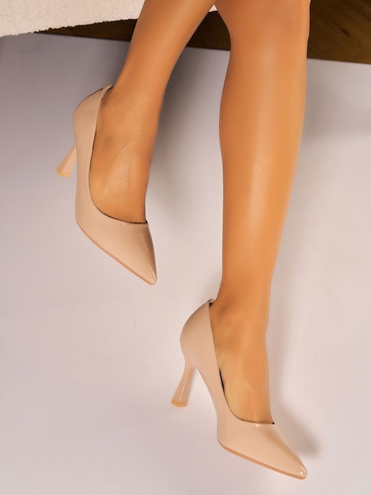 Heels in Khaki Patent Leather