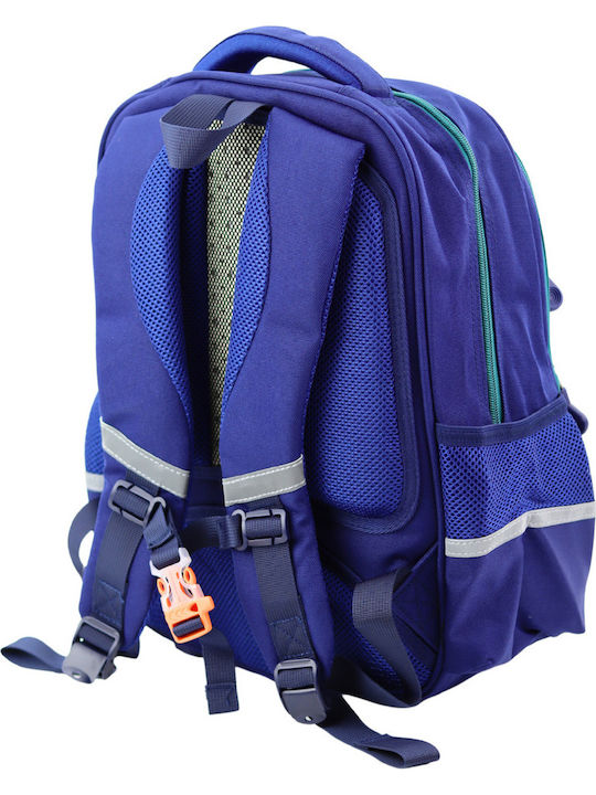 Lean Toys Schulranzen Rucksack Kindergarten mit Flaschenhalter Blau 20lt 28 x 19 x 38cm