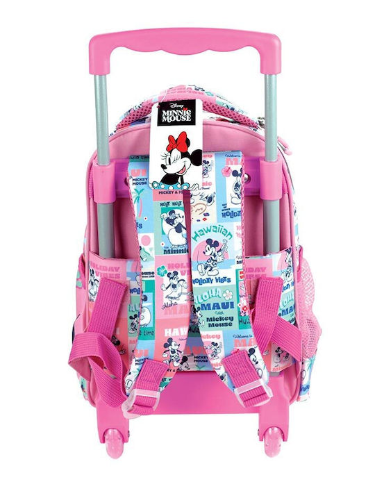 Gim Minnie School Trolley Bag Kindergarten Multicolour With Water Bottle Holder 12 Litre