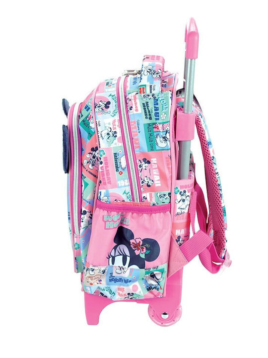 Gim Minnie School Trolley Bag Kindergarten Multicolour With Water Bottle Holder 12 Litre