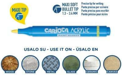 Carioca Acrylic Markers Set 12 Pieces