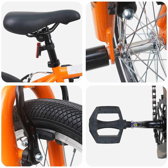 vidaXL 18" Παιδικό Ποδήλατo BMX Πορτοκαλί