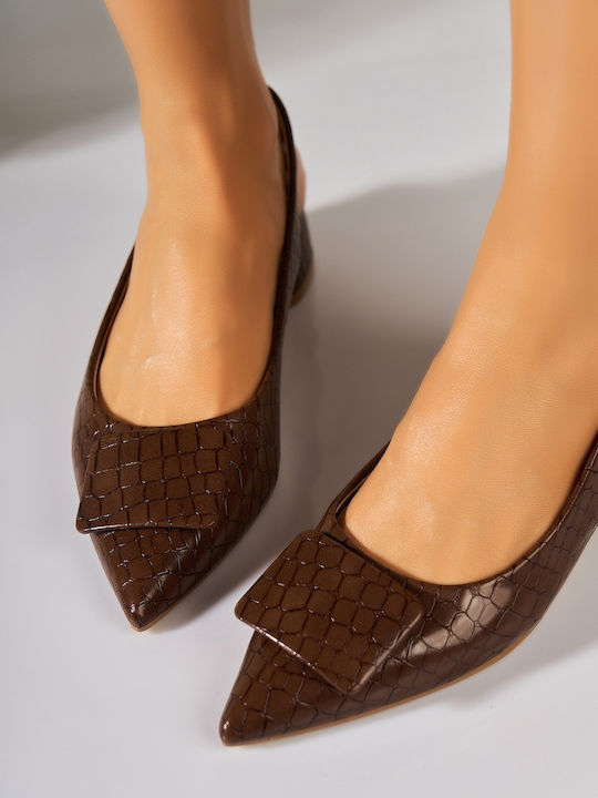 Leder Pumps mit Hohem Absatz Braune