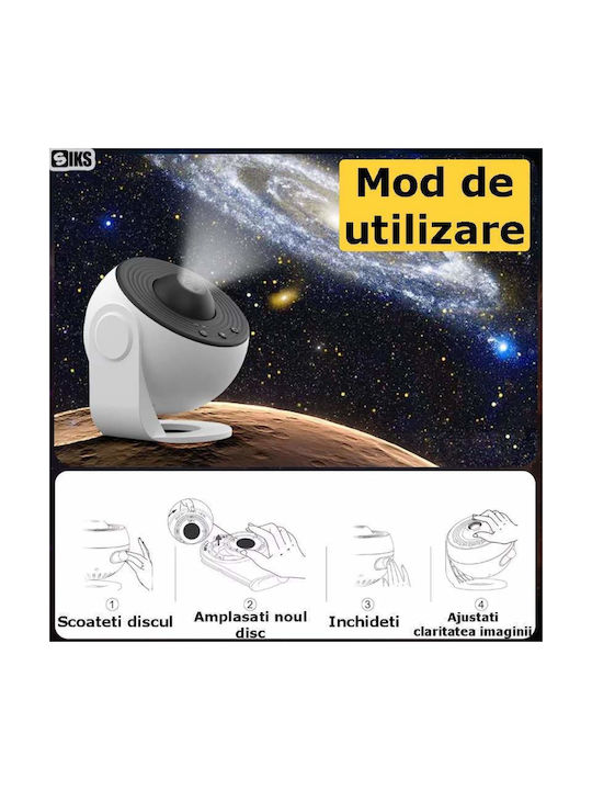 Lumină Rotativă pentru Copii Proiector Alb 11.2x3x10.8cm