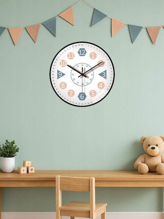 Kids Wall Clock Plastic 25cm