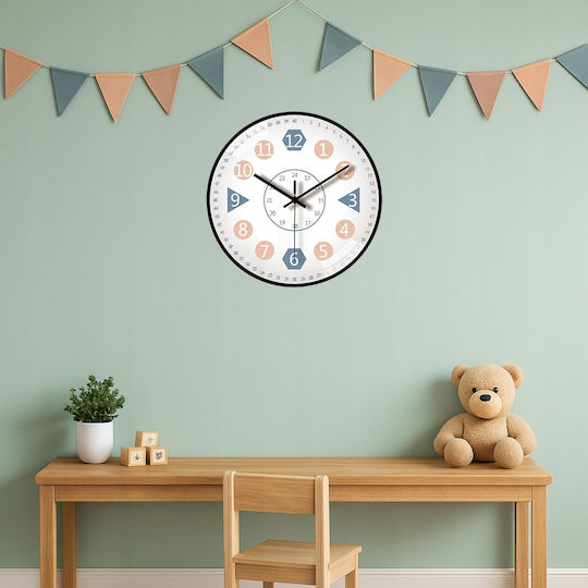Kinder Wanduhren Kunststoff 25cm