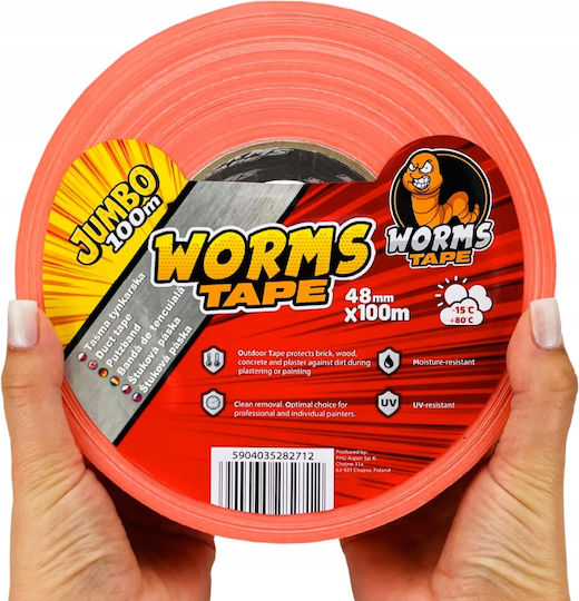 Worms Αυτοκόλλητη Ταινία Πορτοκαλί 100mx48mm