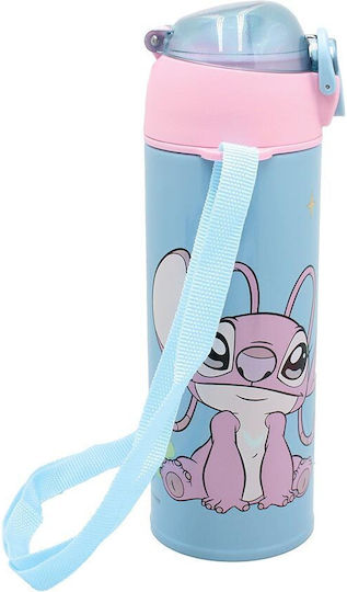 Gim Stitch Stainless Steel Kids Water Bottle Stitch Thermos with Straw Gim SS Stitch 450ml