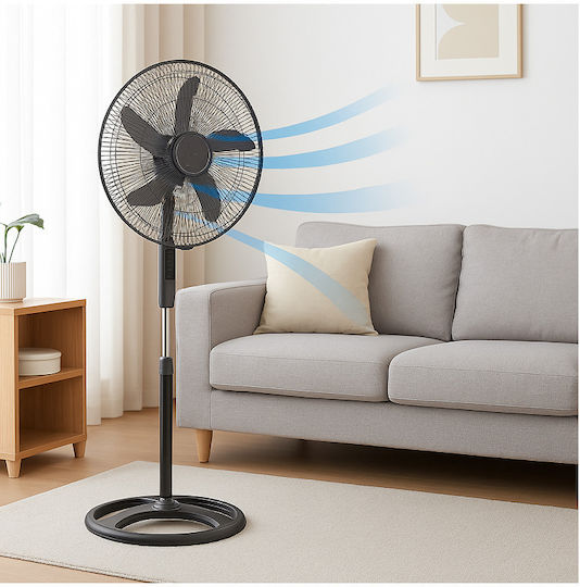 Ανεμιστήρας Ορθοστάτης 100W Διαμέτρου 50cm Μαύρος