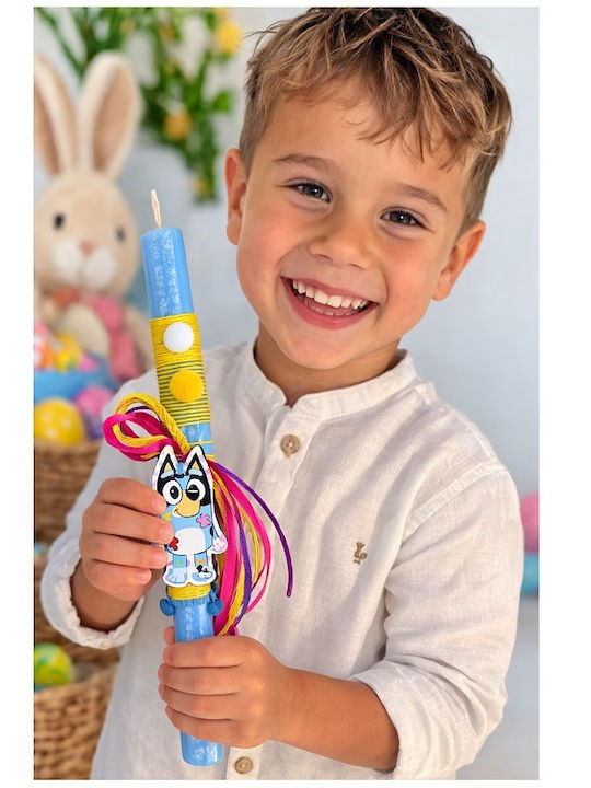 Lumanare De Paste Bluey Pătrată Cu Cutie Cățeluș Albastru (Diverse Modele)