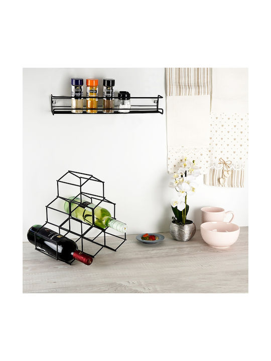 Vilde Wall Metal Shelf 40x6.5x6.5cm 3 Pieces Black