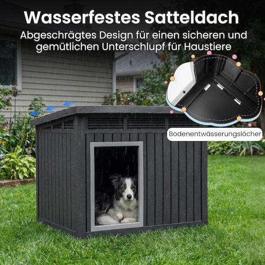 Costway Dog House Elevated Outdoor Gray 61x64x81cm