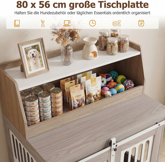 Costway Dog House Metallic with Door Gray 62.5x56x80cm