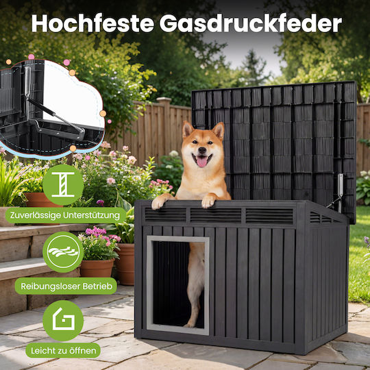 Costway Dog House Elevated Outdoor Gray 61x64x81cm