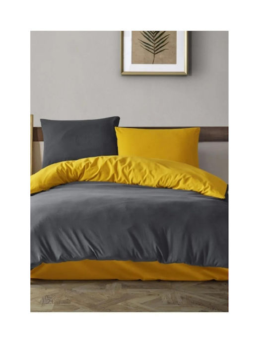 SteweHome Cotton Double Duvet Cover 200x220 Yellow