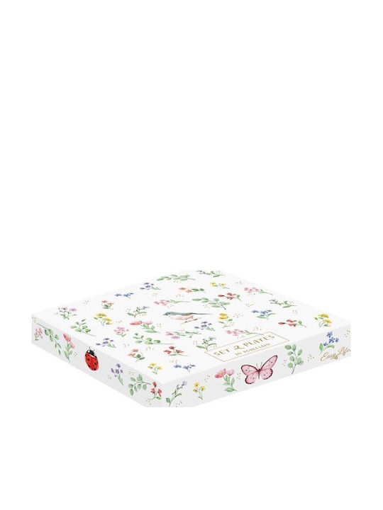 Marva Easy Life Fancy Garden Πιάτο Γλυκού από Πορσελάνη Λευκό 16cm 2τμχ