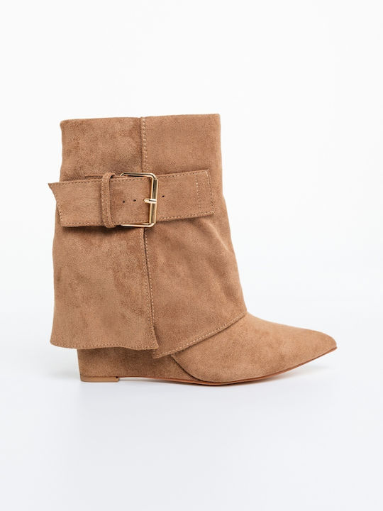 Ghete Dama Ankle Boots cu Platformă Kaki
