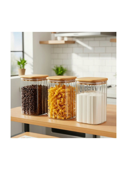 Vilde Vase Für Kaffee / Nudeln Mit Deckel Glas Transparent 1100ml
