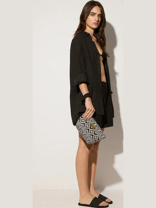 Fabric Women's Handbag Black