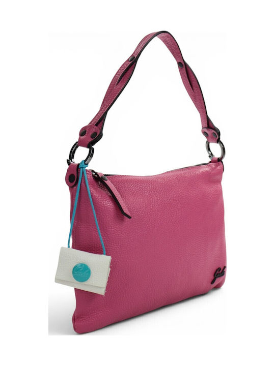 Leather Women's Shoulder Bag Fuchsia