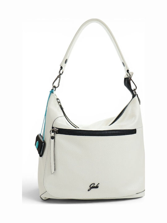Leder Damen Schultertasche Weiß