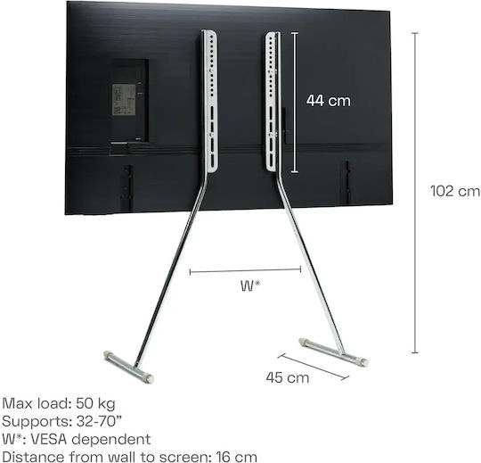 Floor Tv Stand Pedestal Viva Chrome