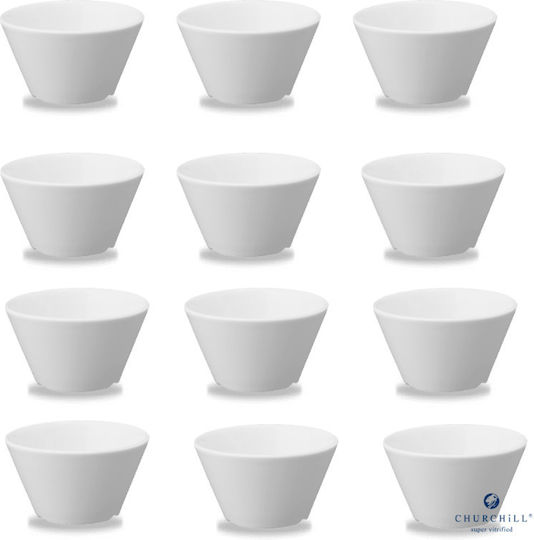 Churchill 1795 Bit On The Side Serving Bowls For Dip Round Porcelain With Diameter 8cm 12 Pieces