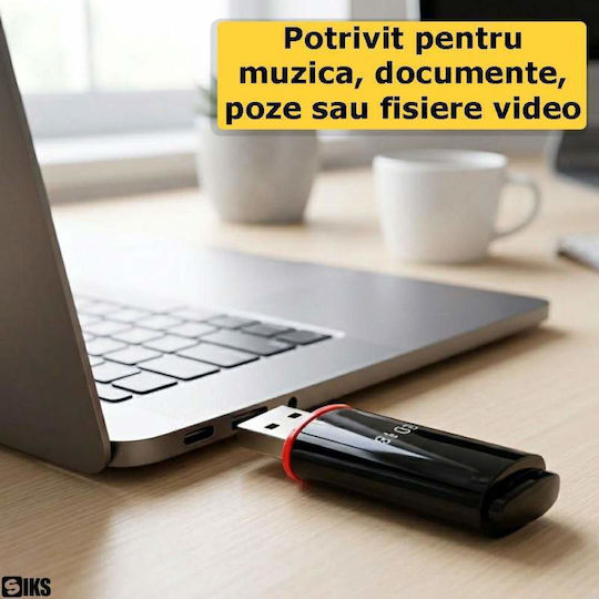 USB-Stick 64 GB SIKS USB 2.0 Schnittstelle Übertragung von Musik Computerdateien Laptop Navigation Schwarze