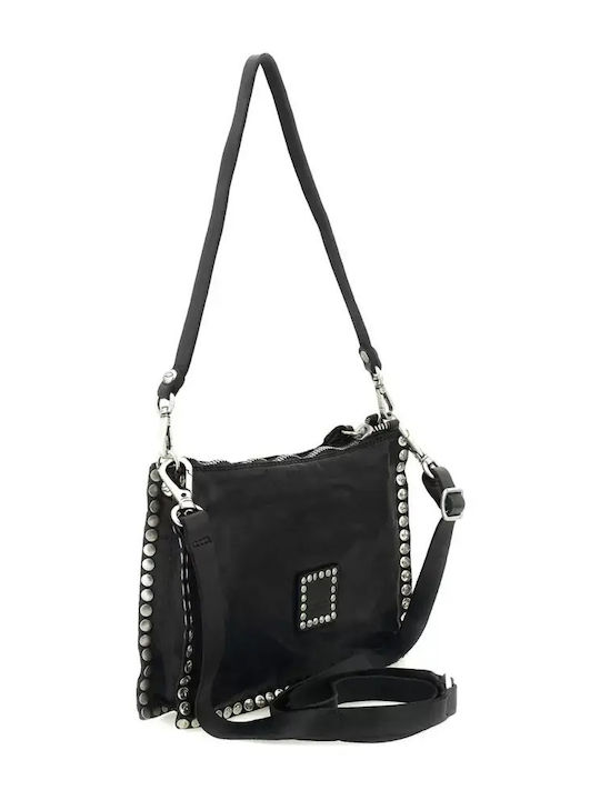Leder Damen Handtasche Schulter Schwarz