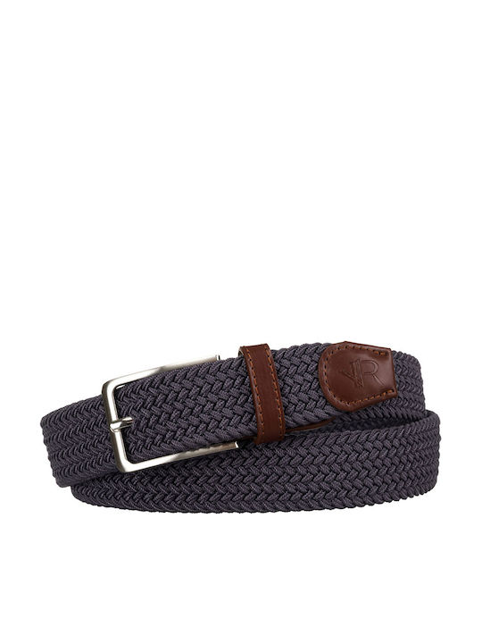 Men's Leather Webbing Belt Gray