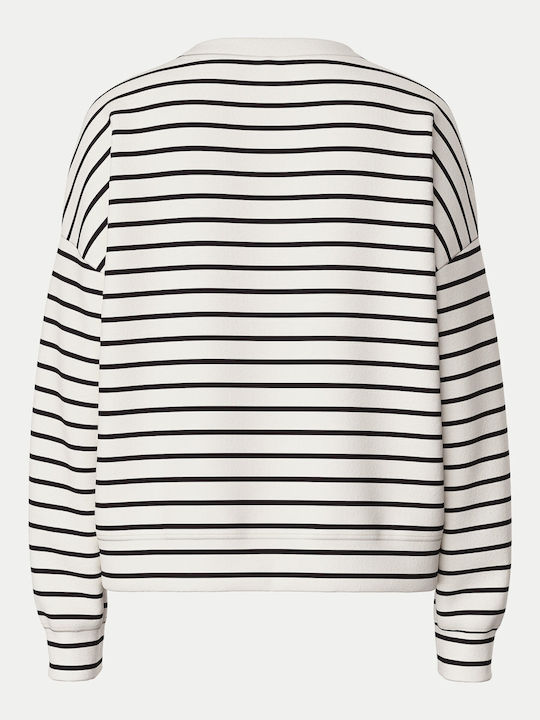 Women's Long Sleeve Striped Beige Blouse