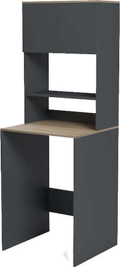 Desk Chaxe Wooden with Bookcase Anthracite-Sonoma 65x32.5x183.6cm
