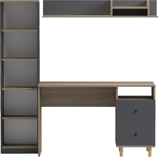 Γραφείο Kontor 120x50x160εκ. Ανθρακί