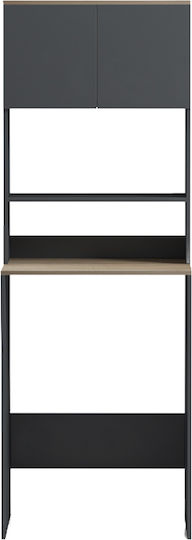 Desk Chaxe Wooden with Bookcase Anthracite-Sonoma 65x32.5x183.6cm