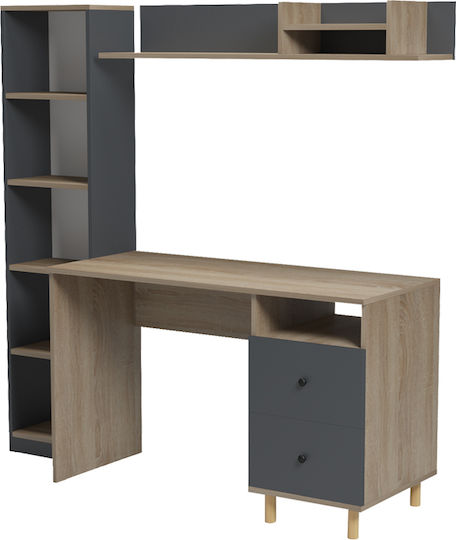 Desk Kontor Wooden Anthracite 120x50x160cm