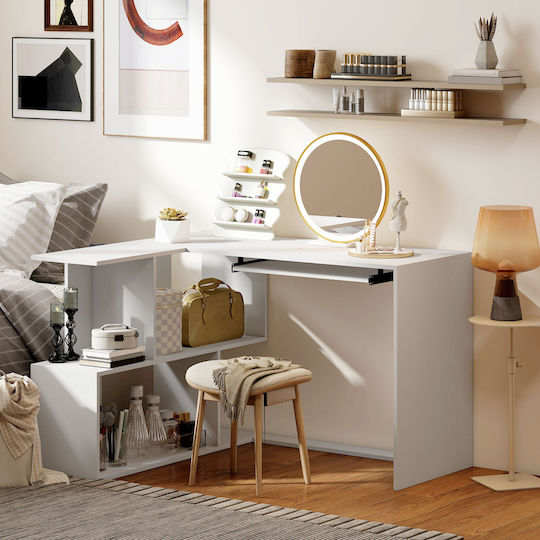 Corner Desk Wooden White 120x100x76cm