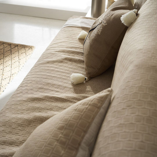 Gofis Home Solenne Ριχτάρι Πολυθρόνας Πλεκτό 180x175εκ. Almond Beige