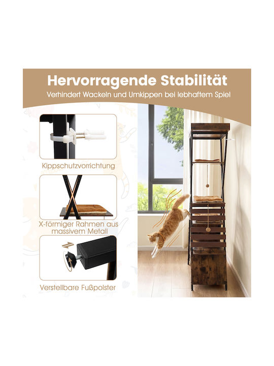 Costway Γατόδεντρο Καφέ 185x40x75εκ.